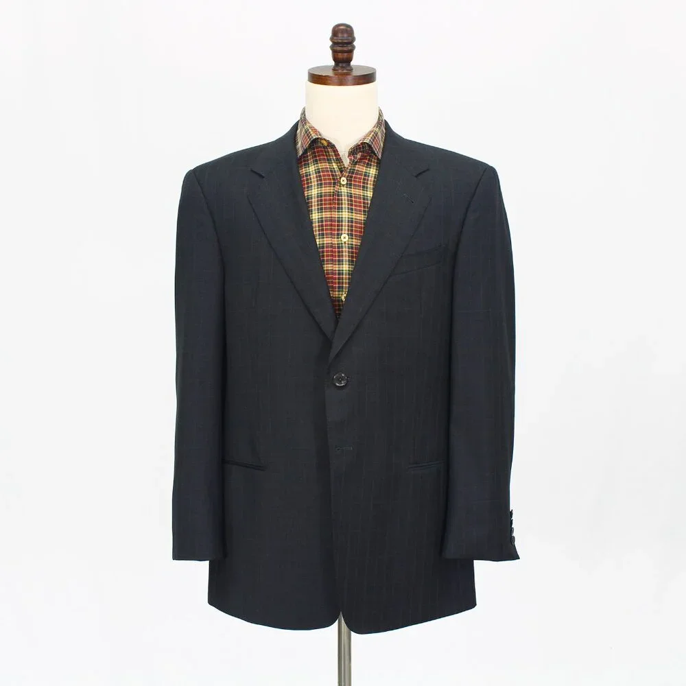 Armani Collezioni 44R Gray Blazer Sport Coat Jacket 2-Button Check T914